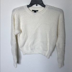 Forever 21 fuzzy white sweater